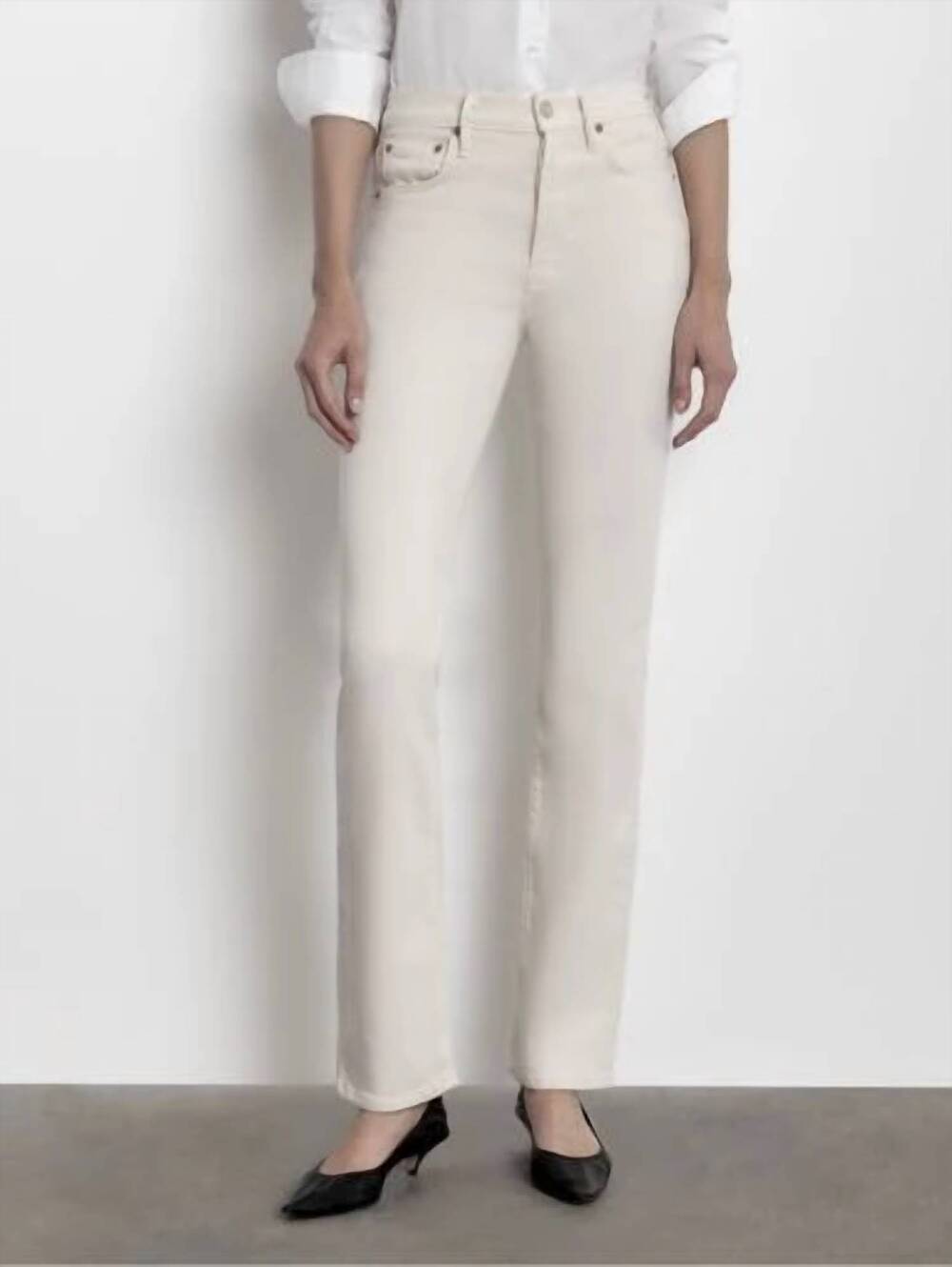 NEW BETRO SIMONE lindsay straight leg jeans in ecru